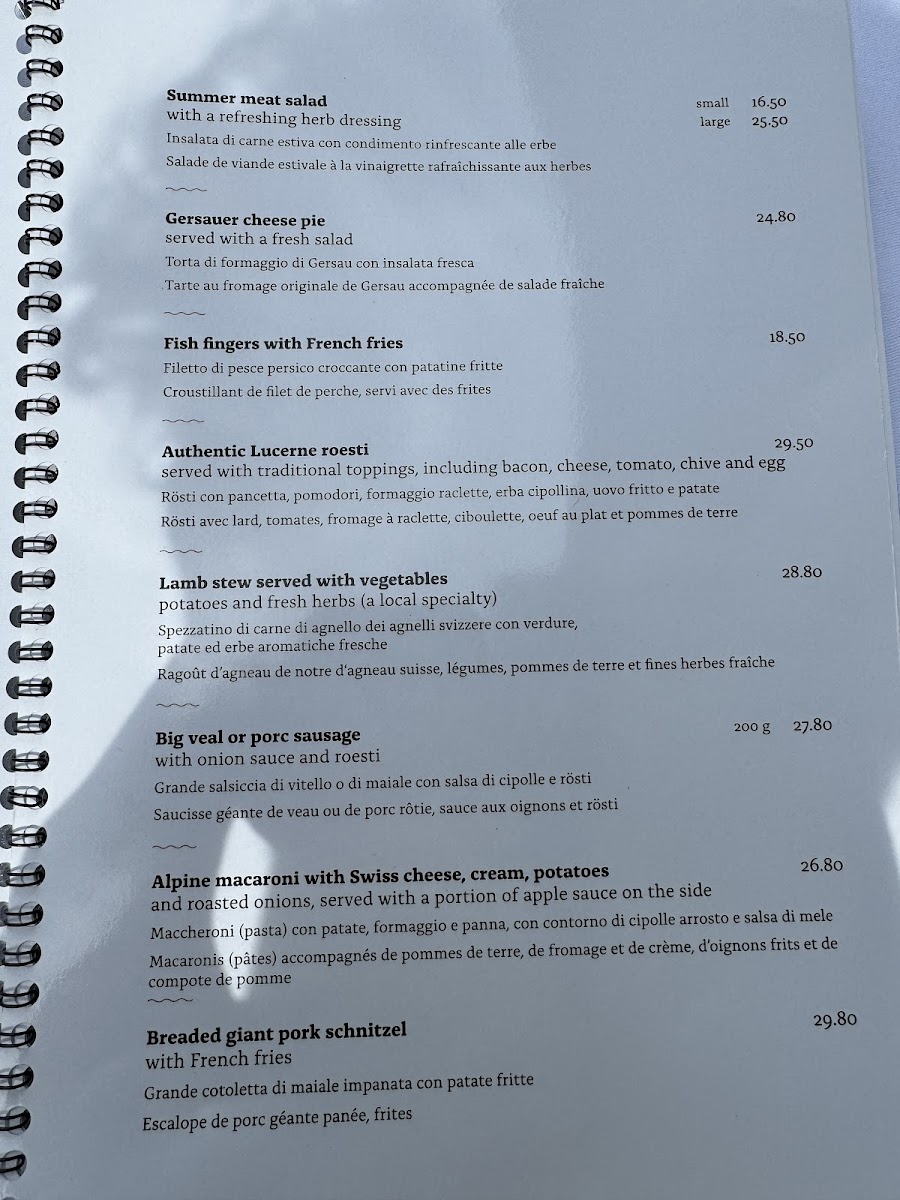 Wirtshaus Taube Luzern Photo Menu 8