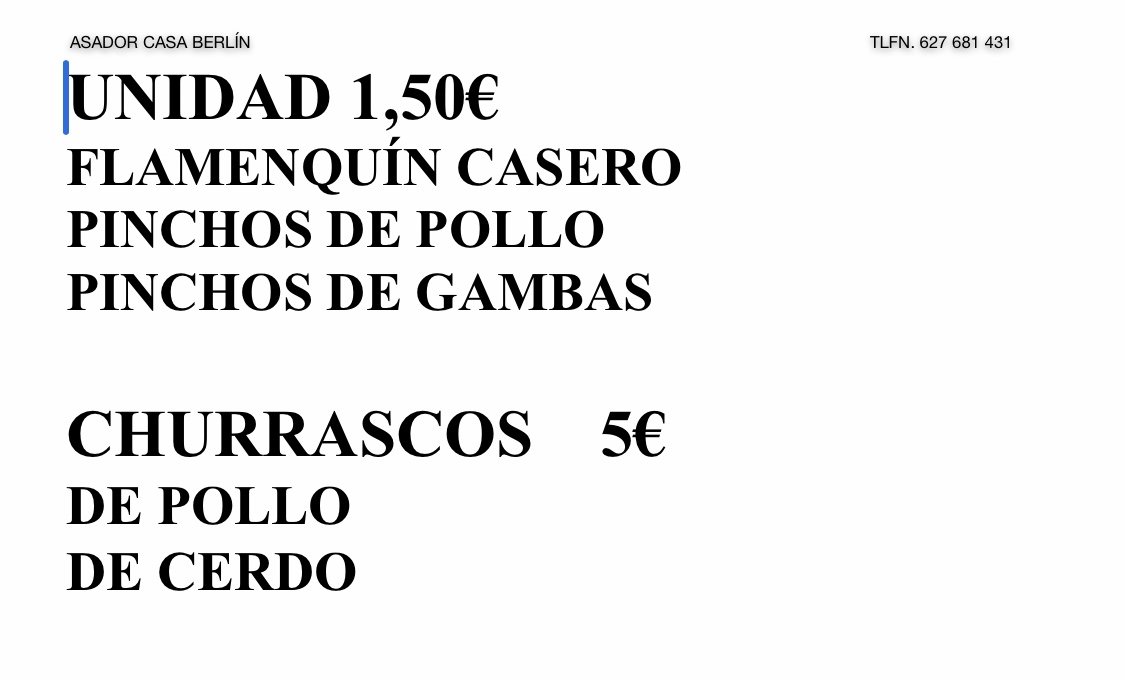 Asador Casa Berlín Photo Menu 8
