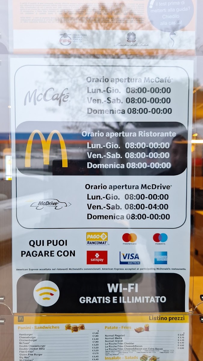 McDonald's Pinarella di Cervia Photo Menu 1