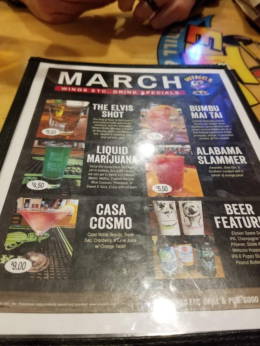 Wings Etc. Photo Menu 1