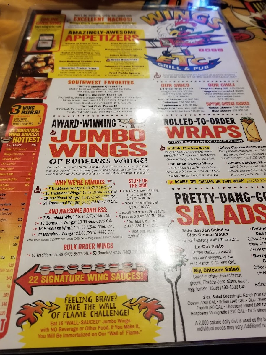 Wings Etc. Photo Menu 2