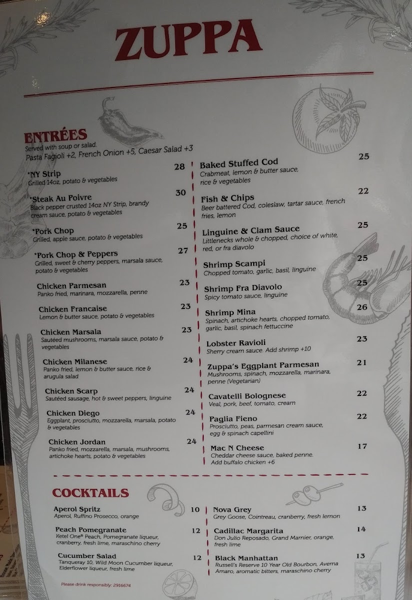Zuppa - Unique Italian Pub Photo Menu 1