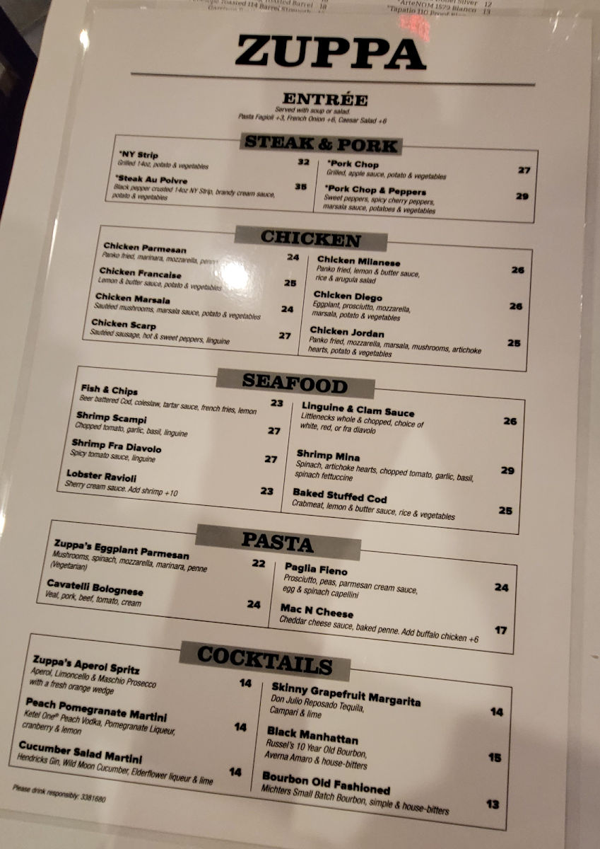 Zuppa - Unique Italian Pub Photo Menu 3