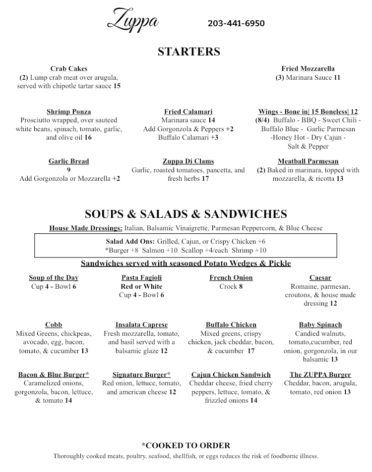 Zuppa - Unique Italian Pub Photo Menu 4