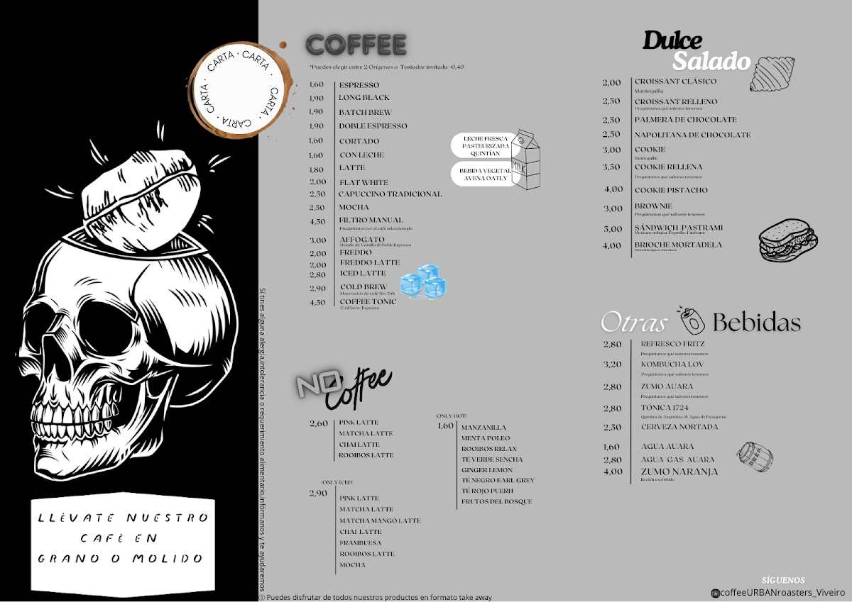 Cafetería Especialidad coffeeURBANroasters Viveiro Photo Menu 1