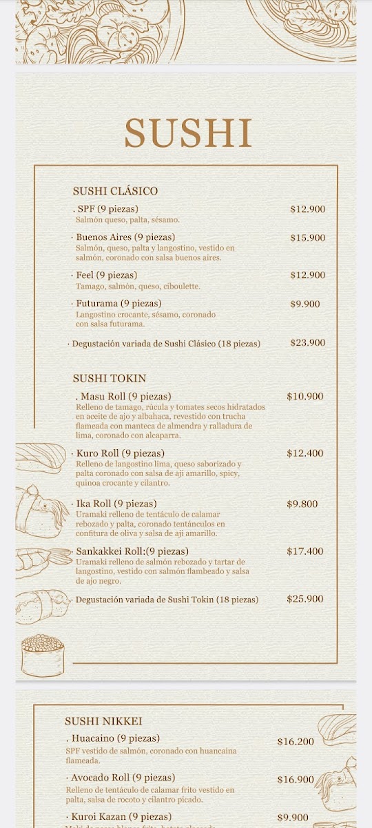Tokin Sushi Photo Menu 2