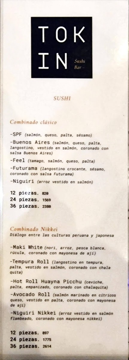 Tokin Sushi Photo Menu 9