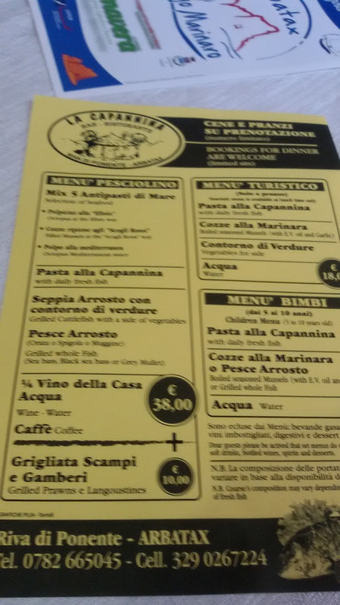 La Capannina Photo Menu 8