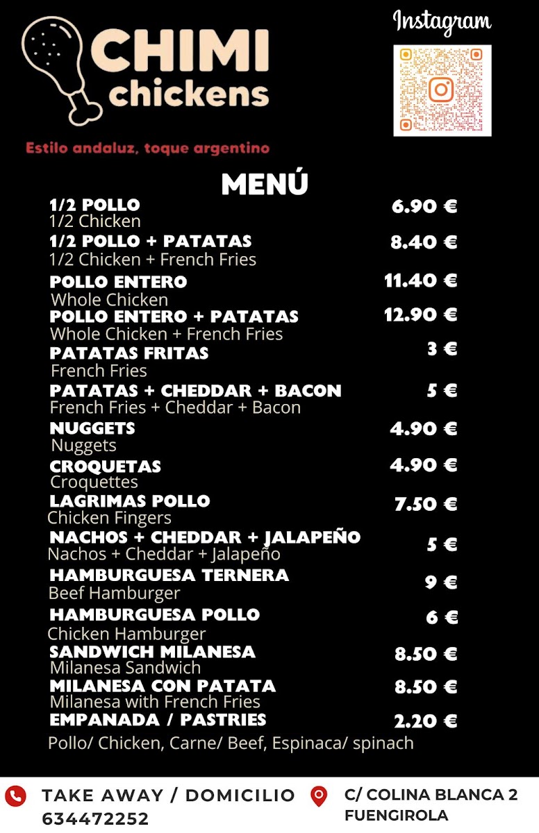Chimi Chickens Photo Menu 2