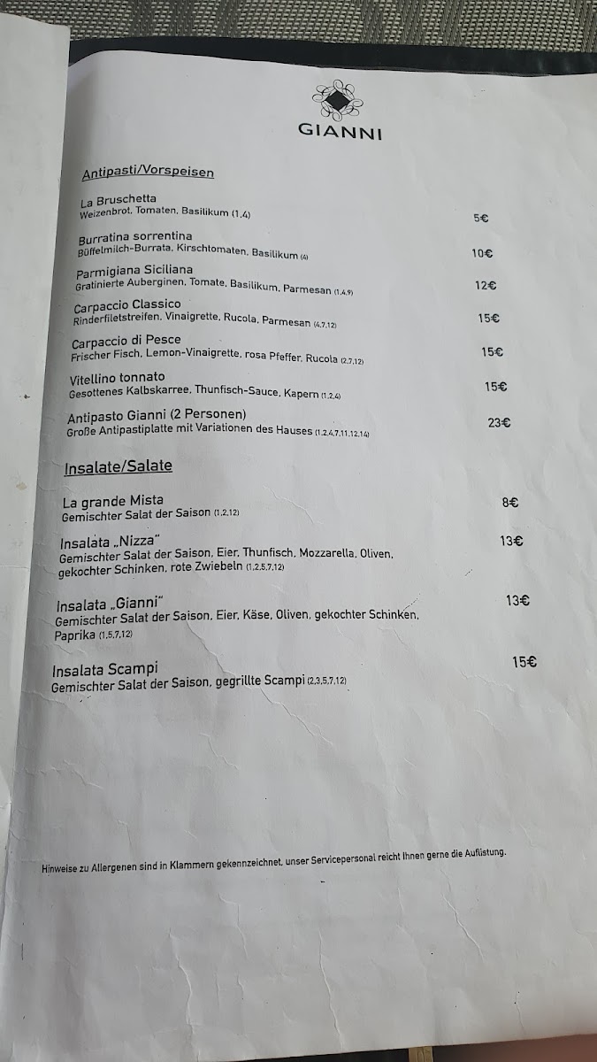 Gianni Ristorante-Pizzeria Photo Menu 2
