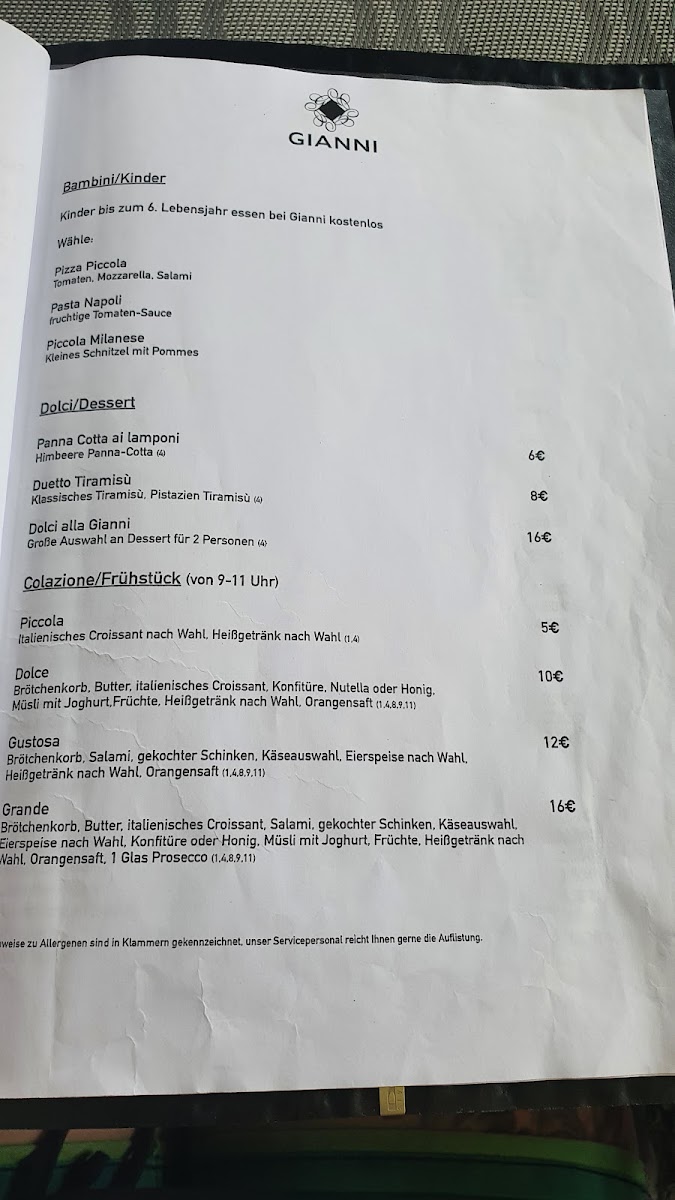 Gianni Ristorante-Pizzeria Photo Menu 9