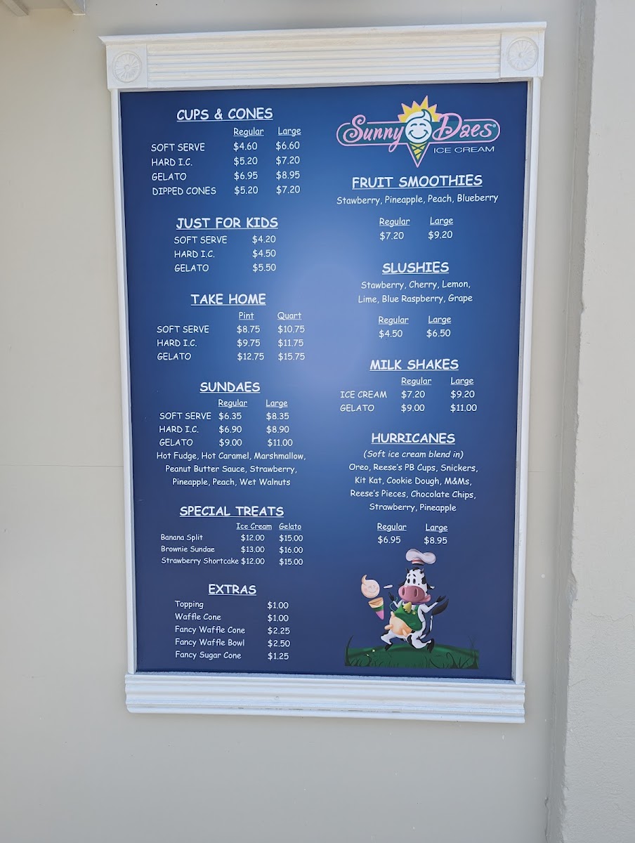 SunnyDaes Ice Cream Photo Menu 1