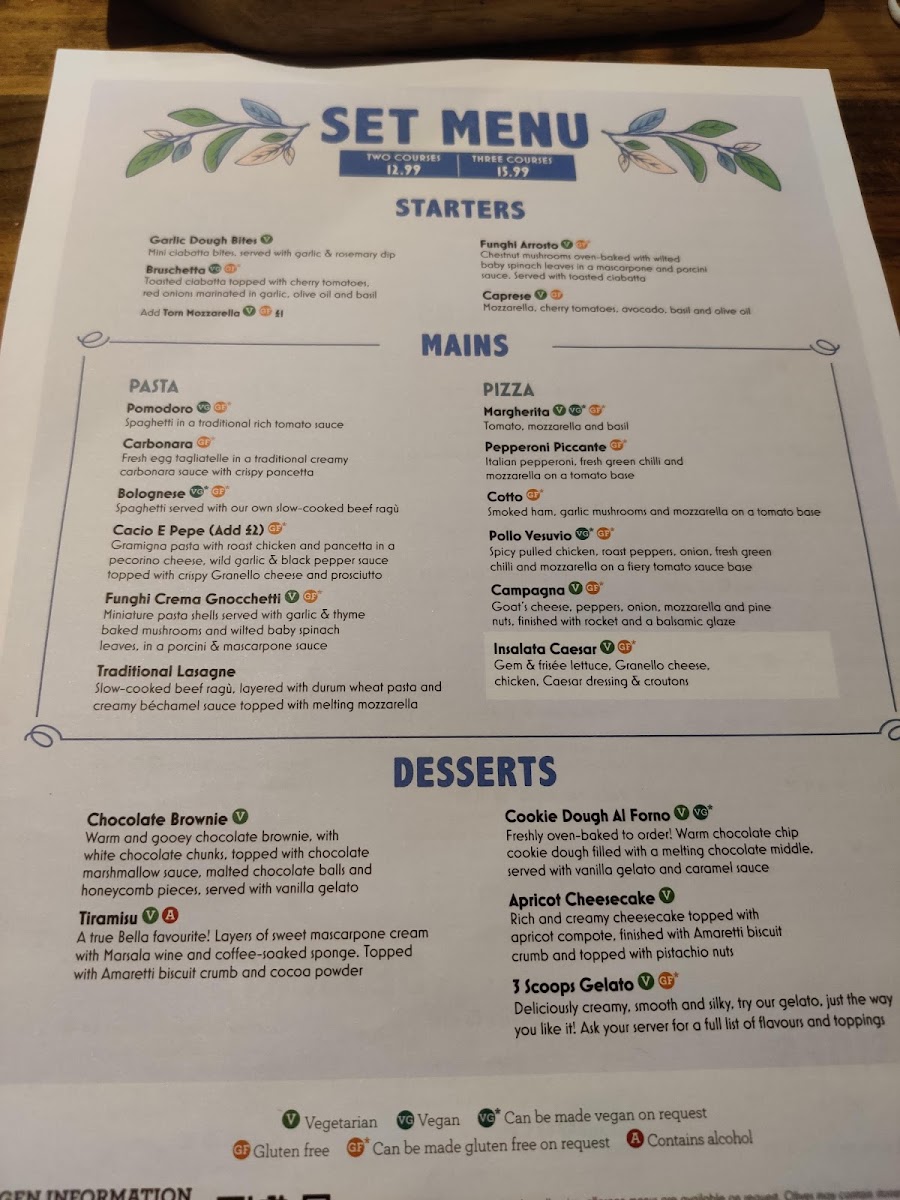 Bella Italia - Cambridge Leisure Park Photo Menu 5
