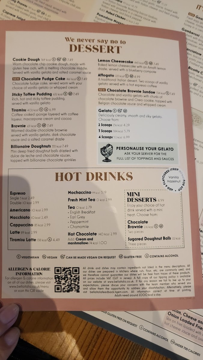 Bella Italia - Cambridge Leisure Park Photo Menu 7