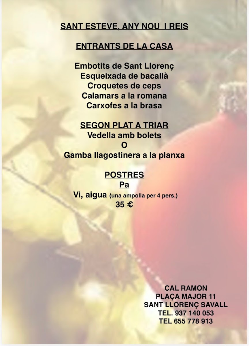 Restaurant Cal Ramon Photo Menu 1