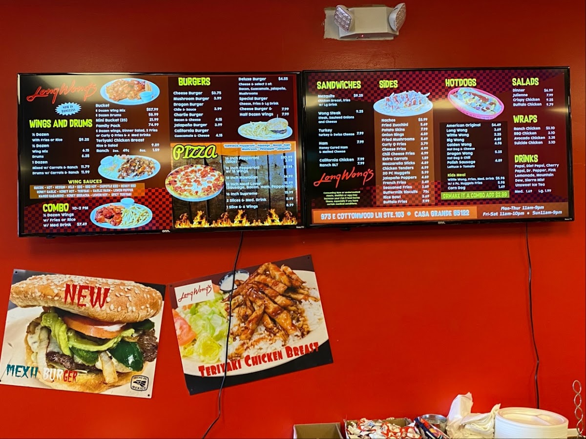 Long Wongs Photo Menu 1