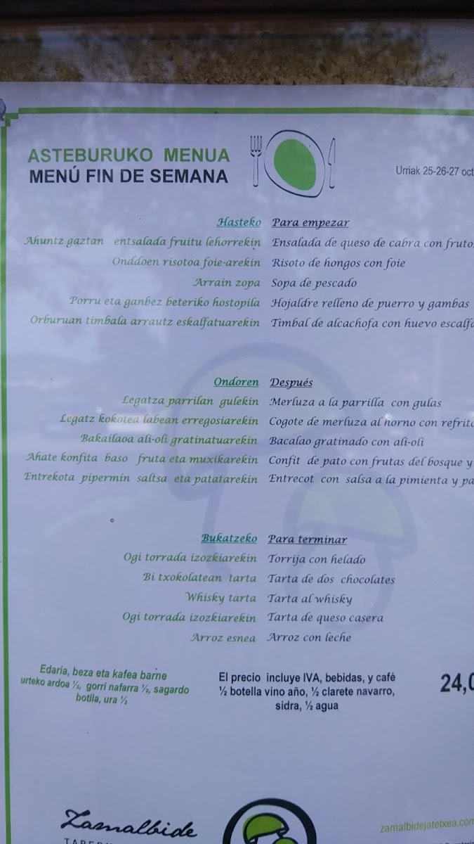 restaurante zamalbide Photo Menu 7