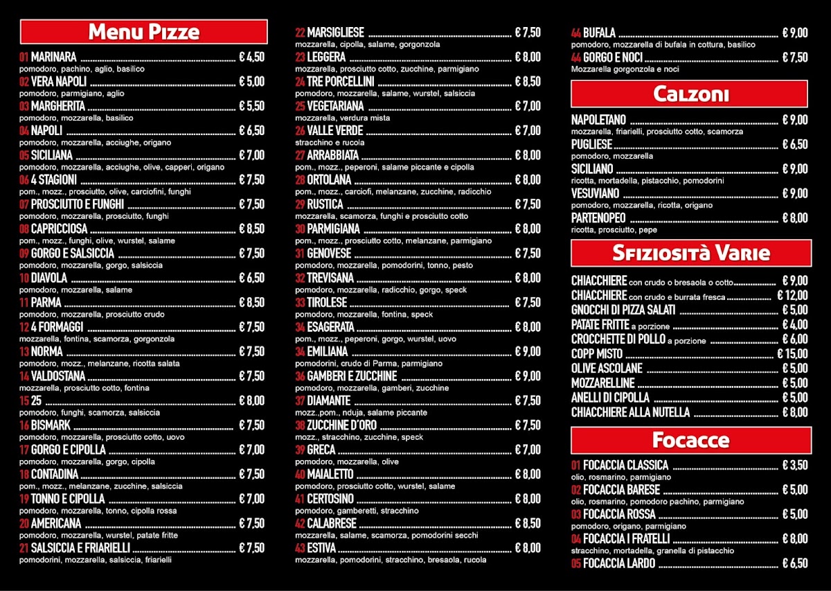 Fratelli pizza friggitoria Photo Menu 1