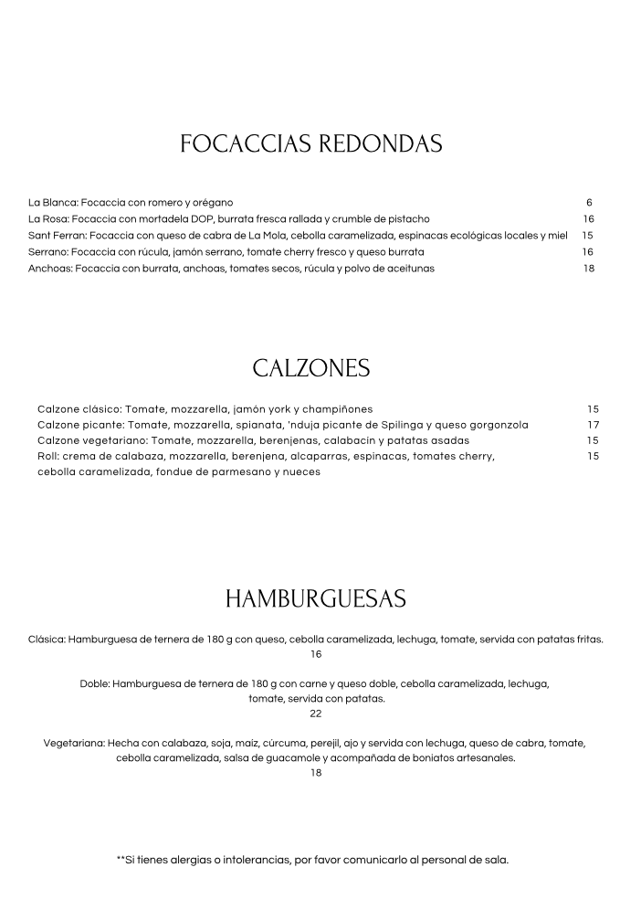 la Masa Pizzeria | San Farra Photo Menu 2
