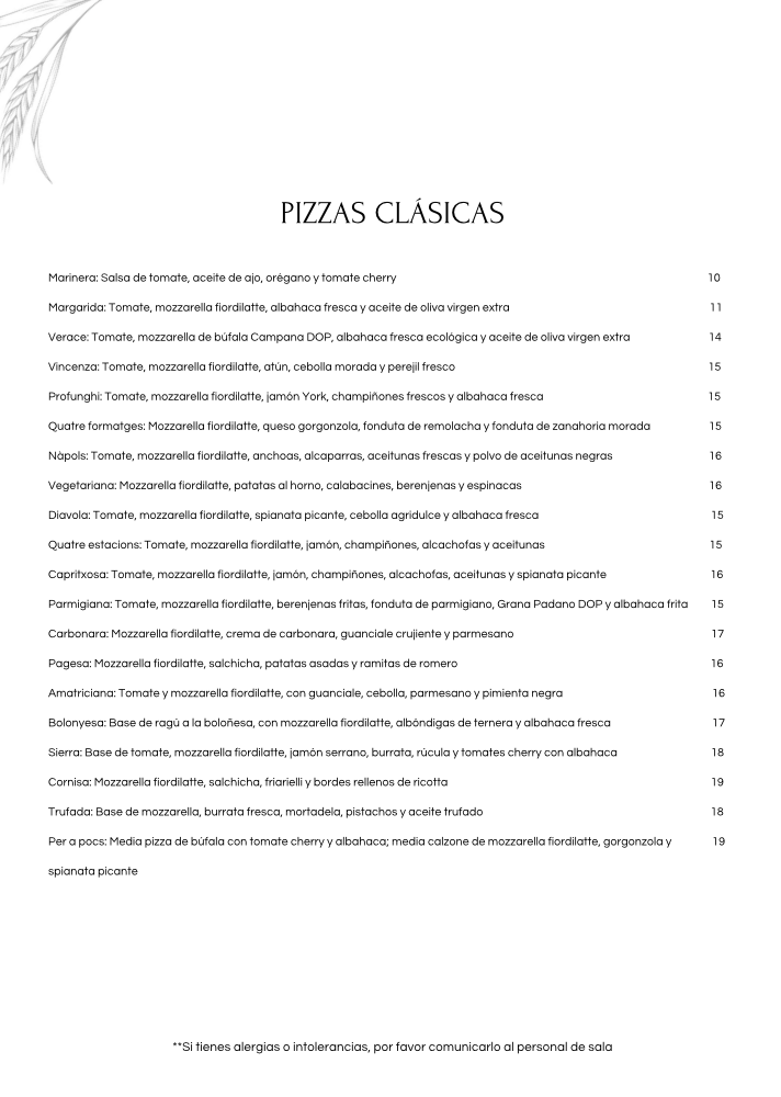 la Masa Pizzeria | San Farra Photo Menu 3