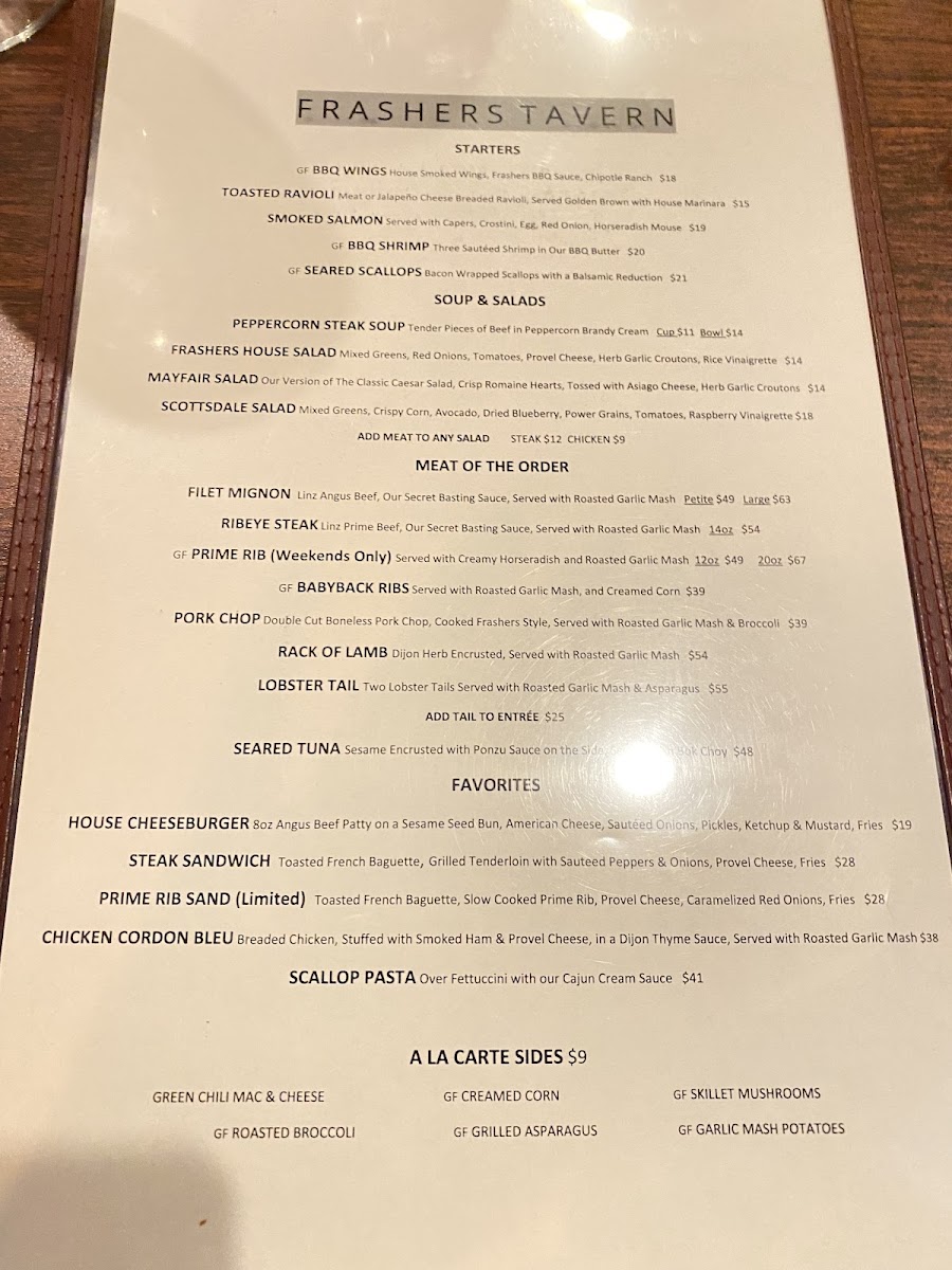 Frashers Tavern Photo Menu 4
