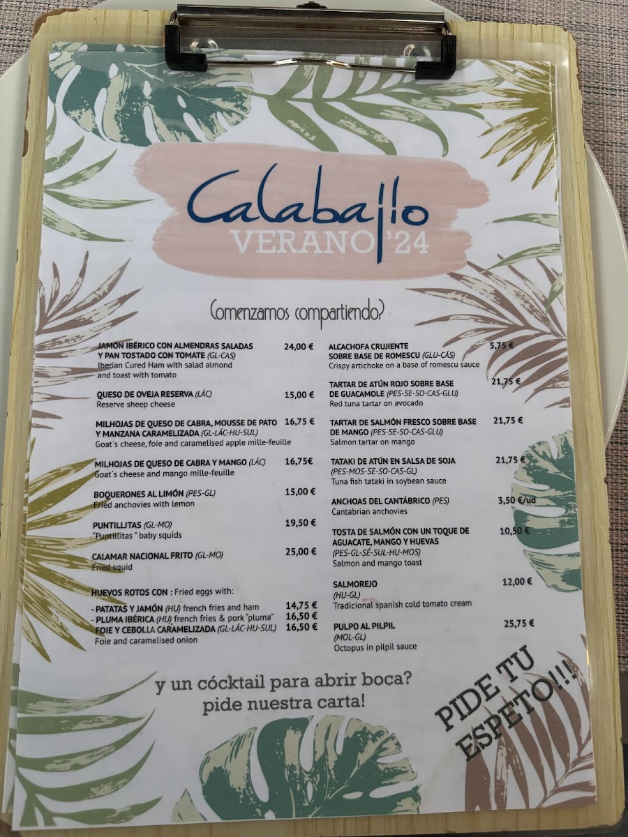 Restaurante Calabajio Photo Menu 1