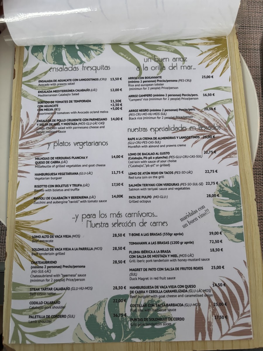 Restaurante Calabajio Photo Menu 2