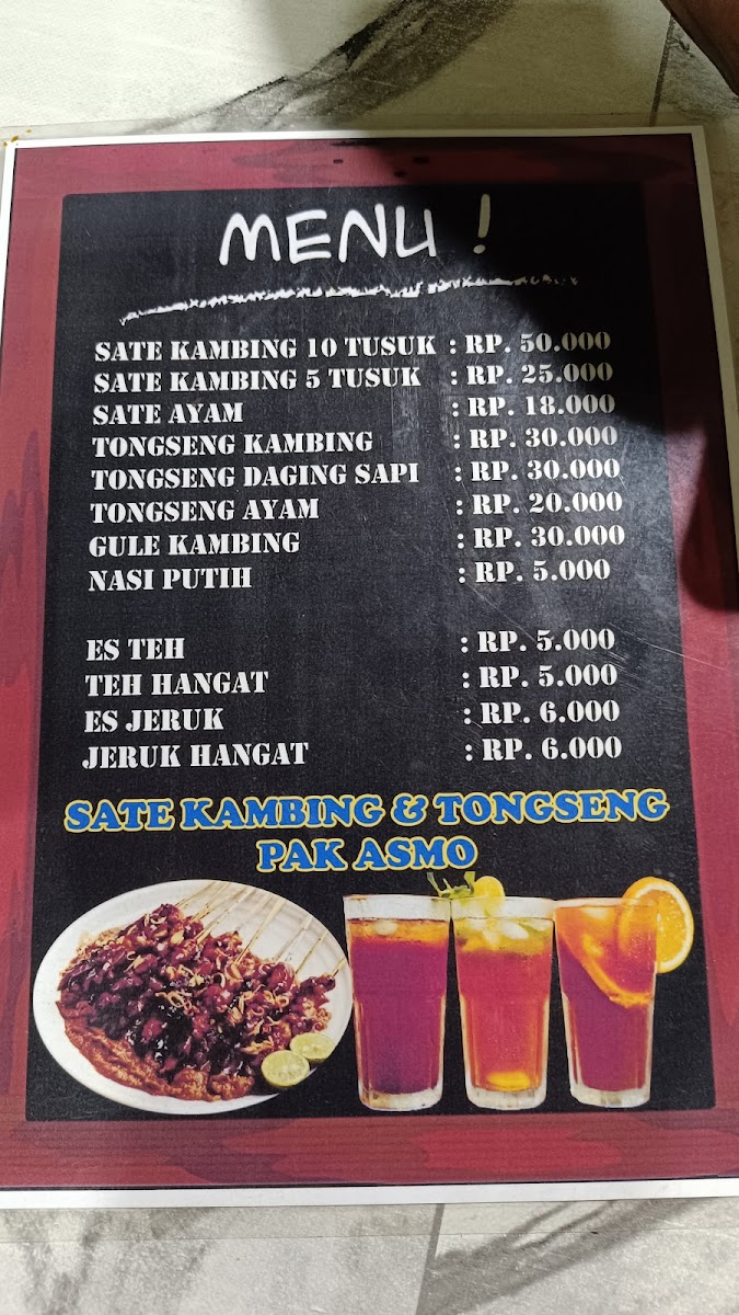 Sate Kambing & Tongseng Pak Asmo Photo Menu 1
