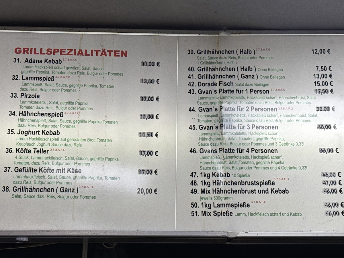 Gvan‘s Grill & Burger Photo Menu 1