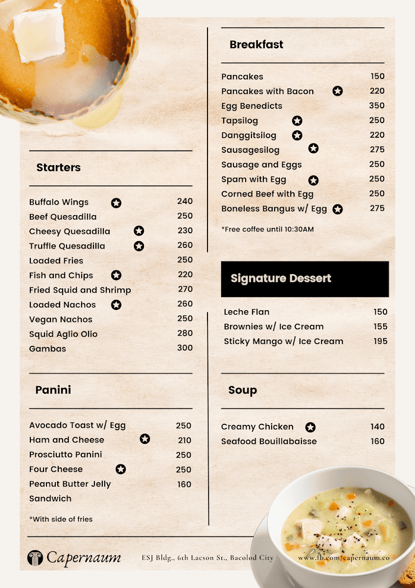 Capernaum Co-working Cafe Photo Menu 1
