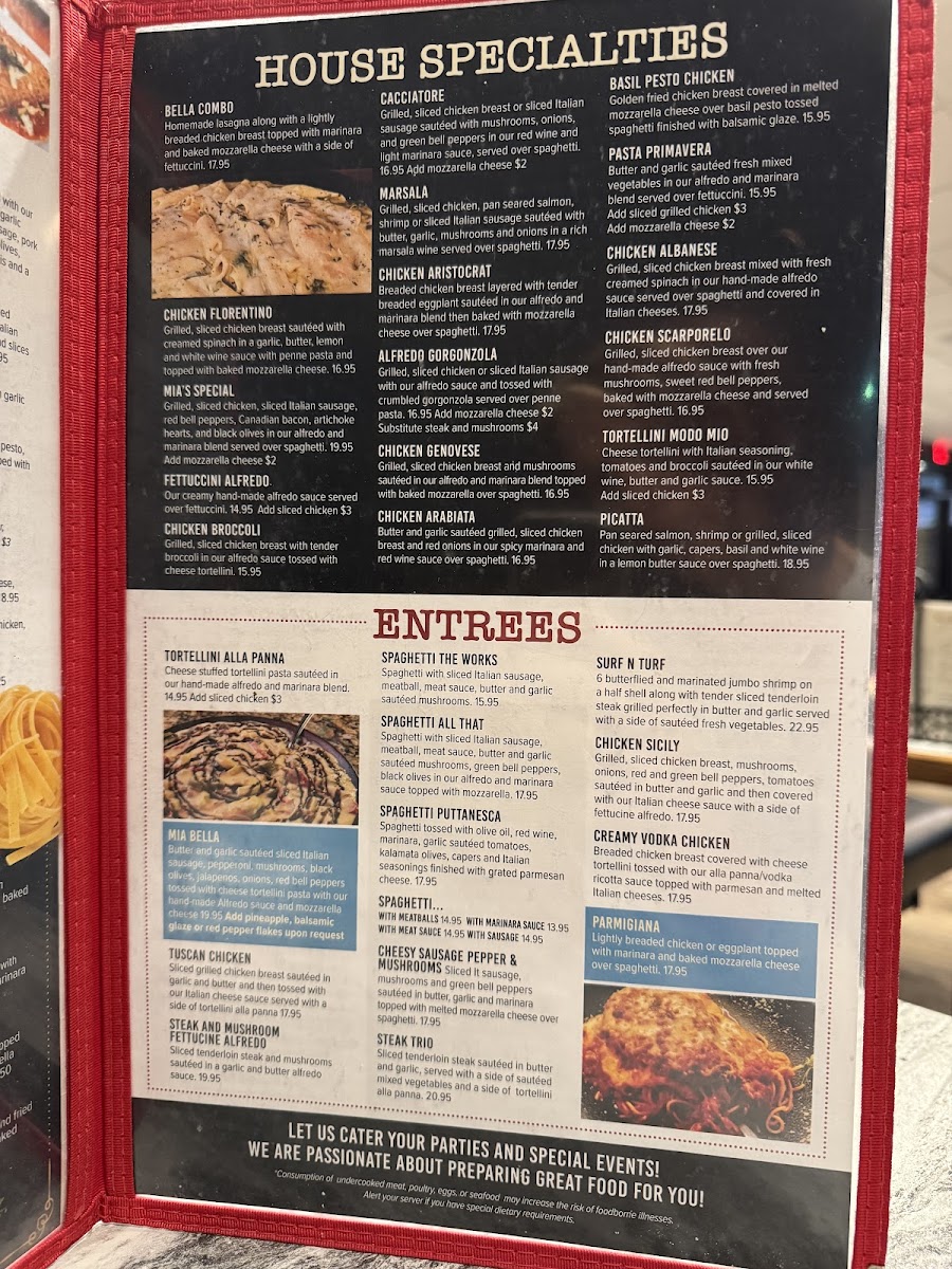 Mia Bella Italian Kitchen Photo Menu 5