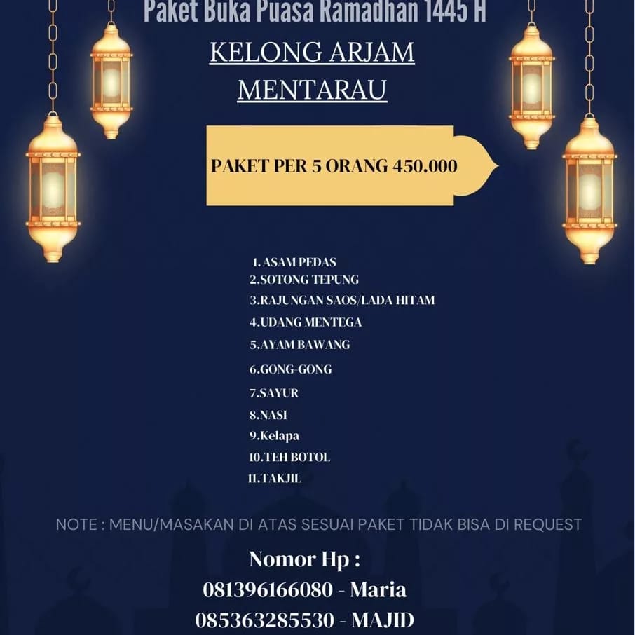 Kelong Arjam Mentarau Malay Seafood Photo Menu 1