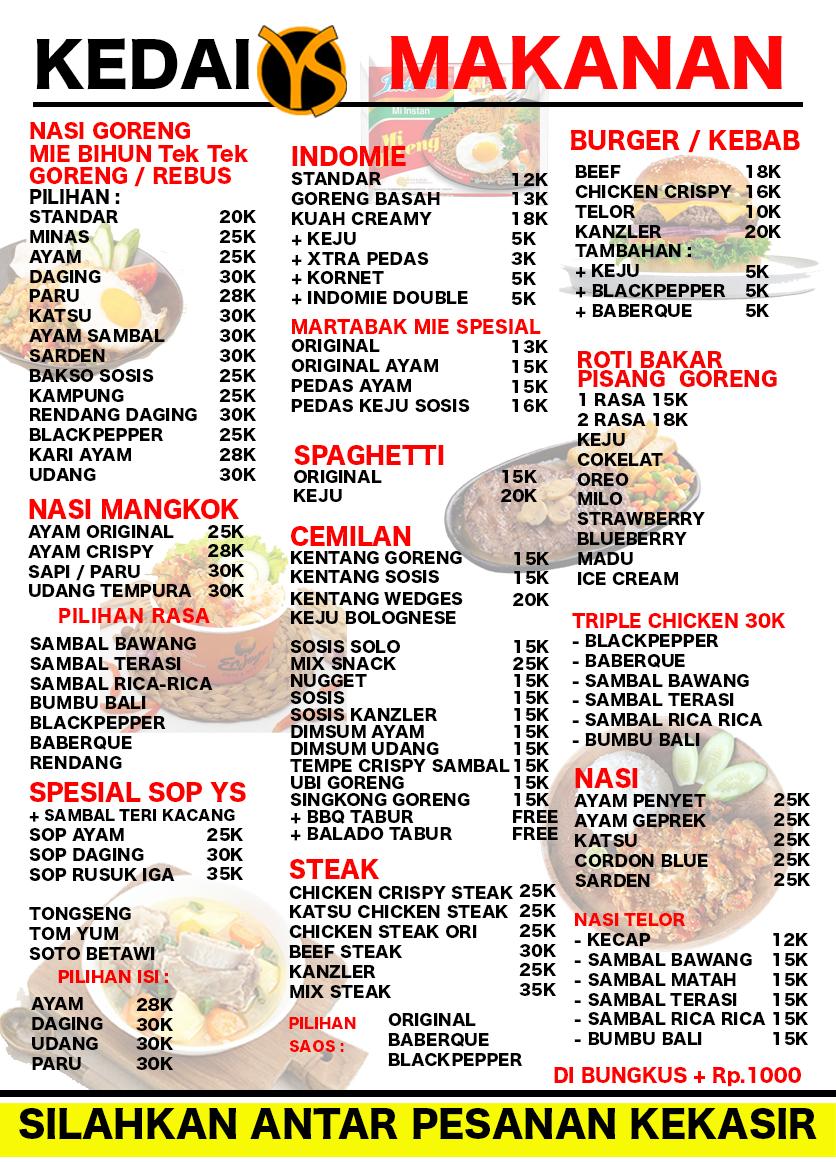 Kedai YS Photo Menu 1