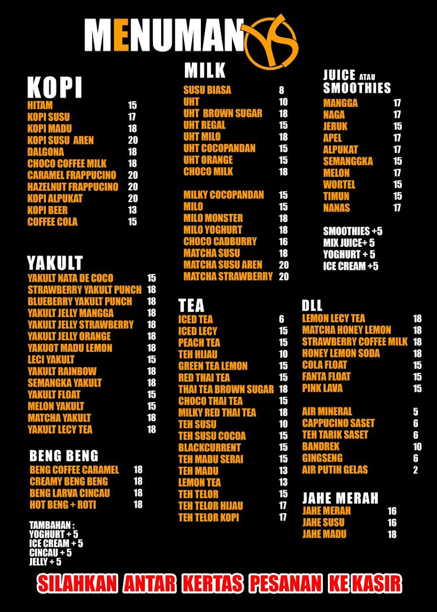 Kedai YS Photo Menu 2