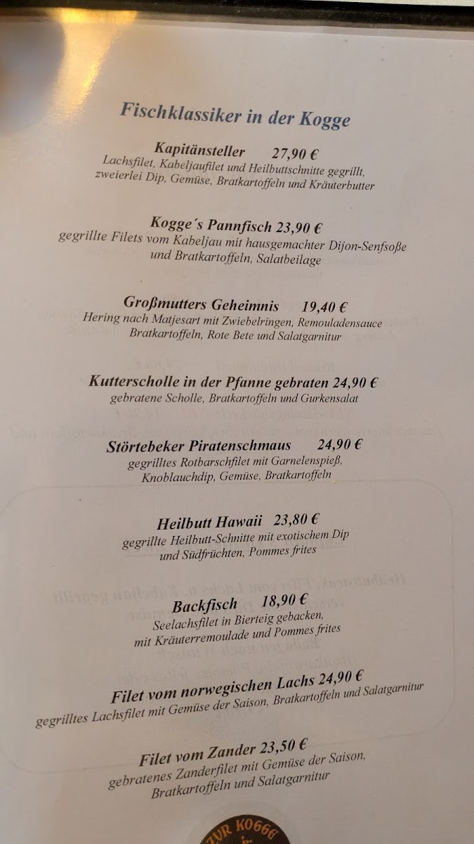 Fischrestaurant Zur Kogge Photo Menu 2