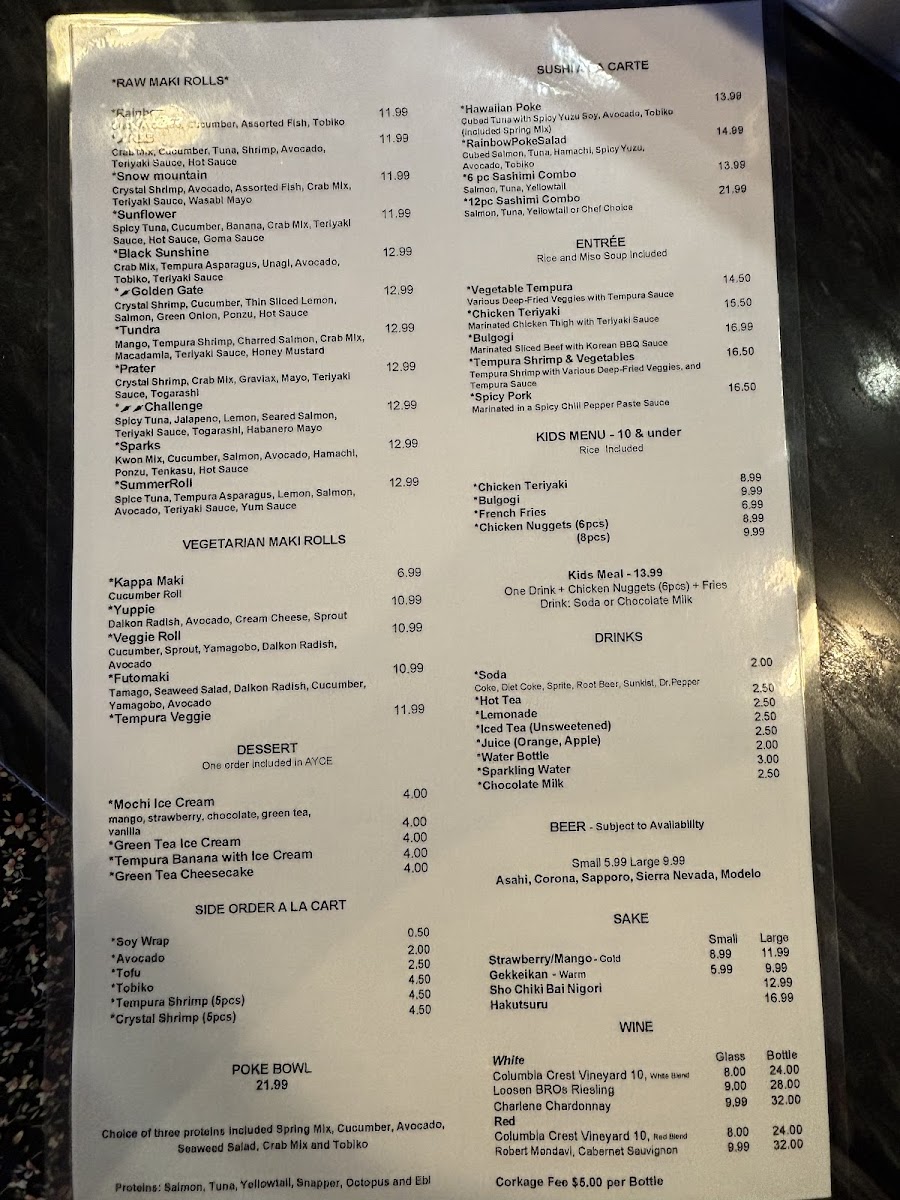 Hiroba Sushi Photo Menu 2