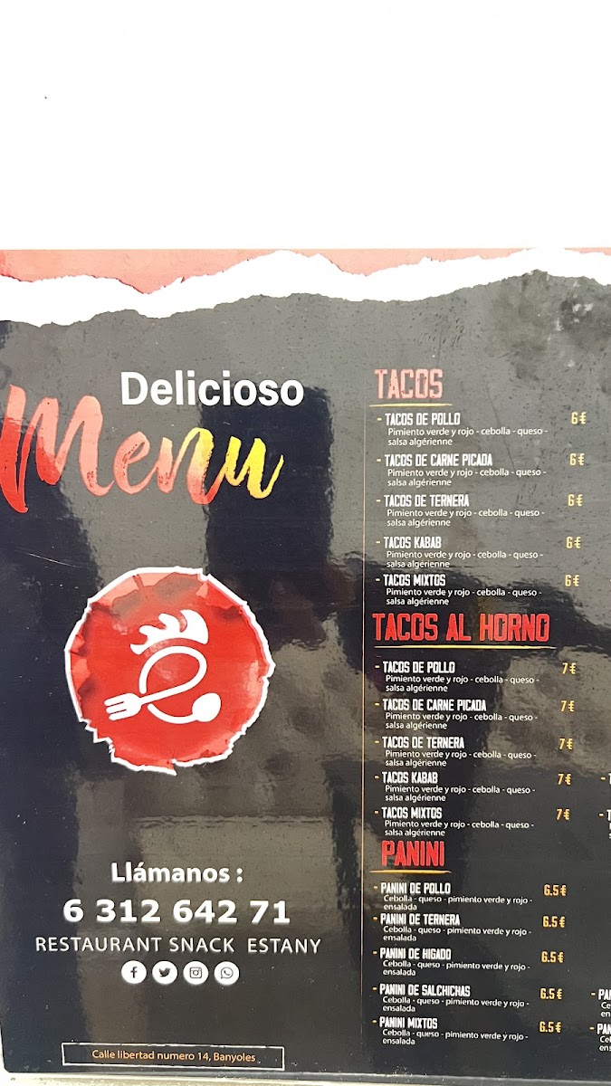RESTAURANTE HALAL SNACK L’stany Photo Menu 6