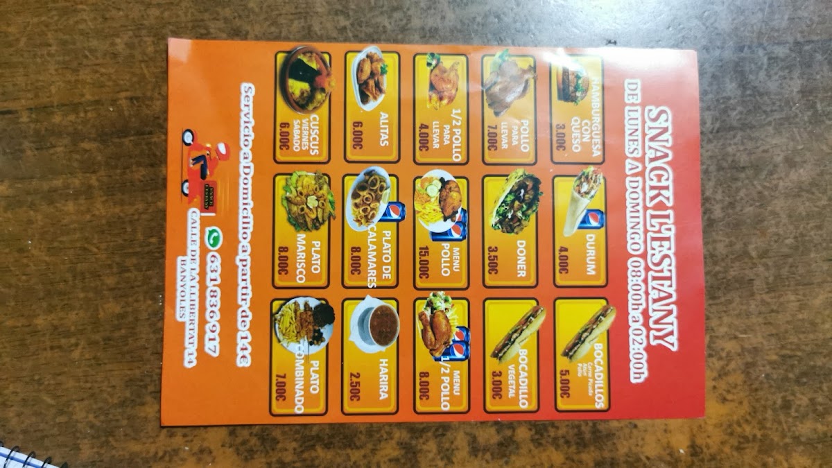 RESTAURANTE HALAL SNACK L’stany Photo Menu 9