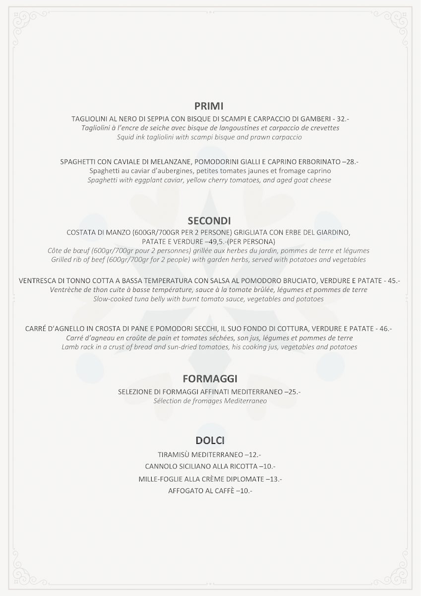 Mediterraneo Restaurant & Traiteur Italien Photo Menu 1