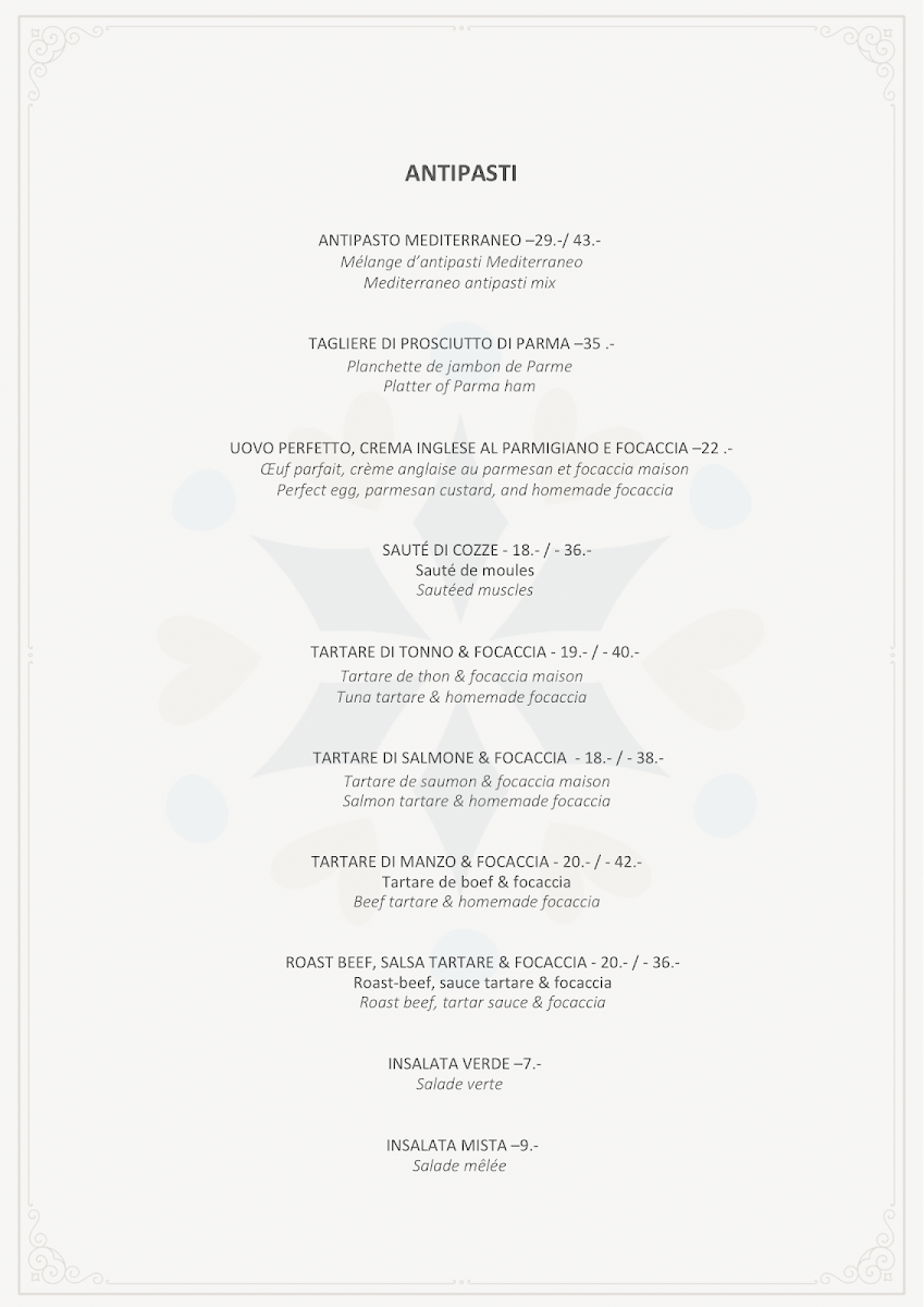 Mediterraneo Restaurant & Traiteur Italien Photo Menu 2