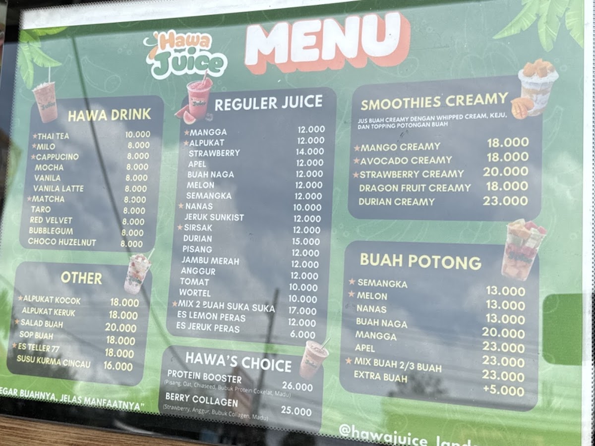 Hawa Juice & Smoothies Photo Menu 1