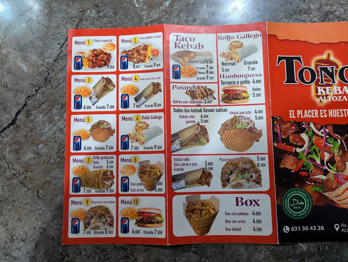 TONO KEBAB ALTOZANO Photo Menu 1