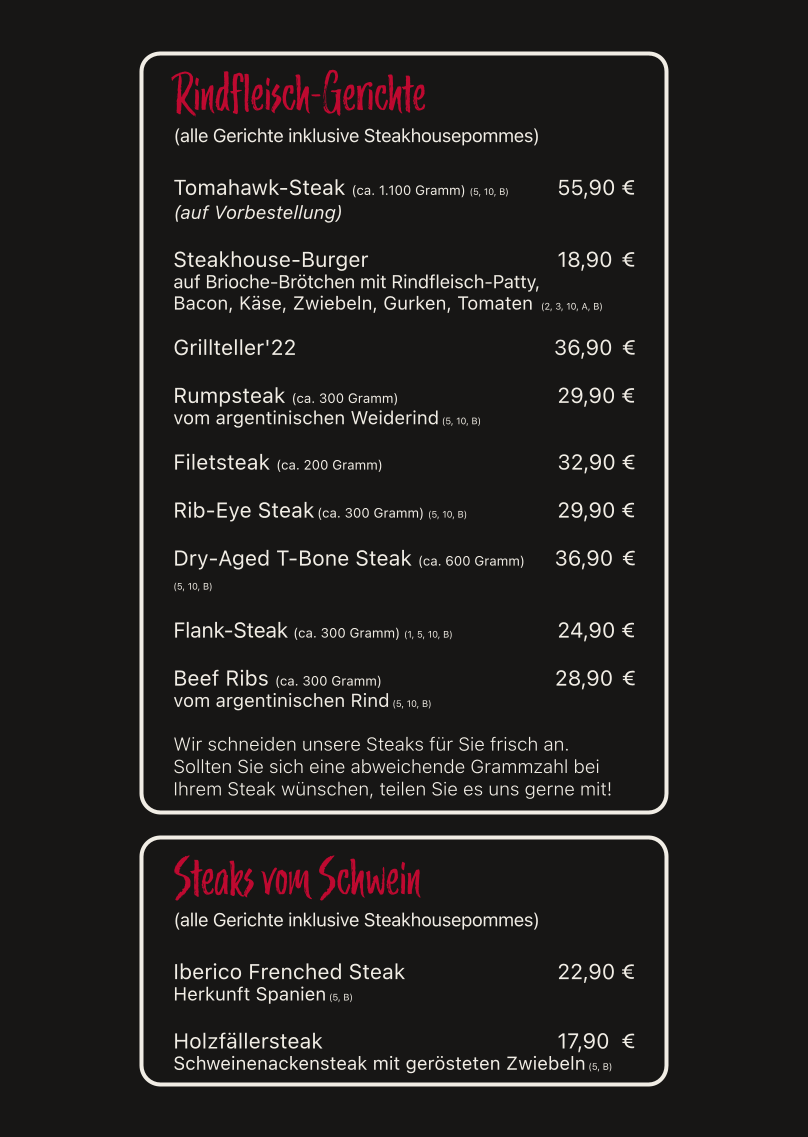 Steakhouse'22 Photo Menu 4