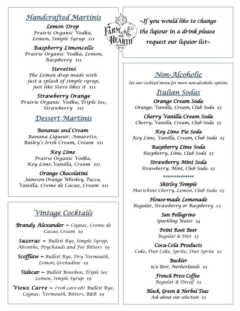 Farm And Hearth Woodfired Bistro Photo Menu 1