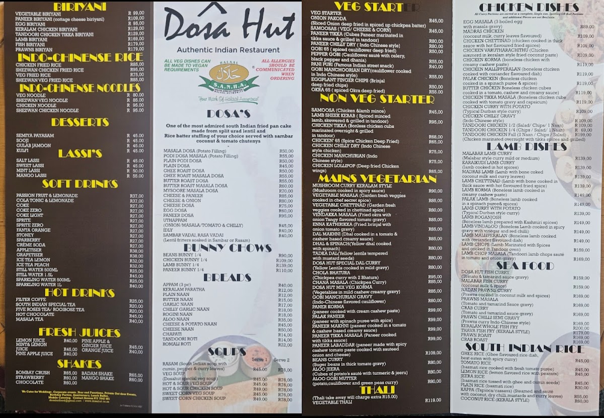 Dosa Hut Fourways Photo Menu 1