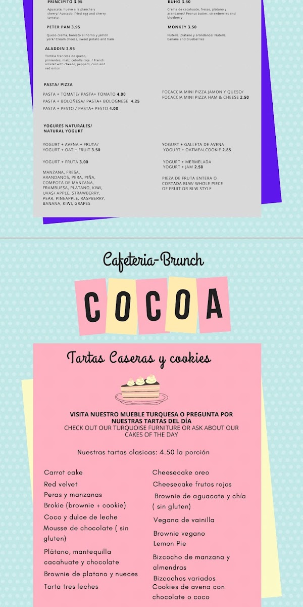 Cocoa - Cafetería Familiar Photo Menu 7