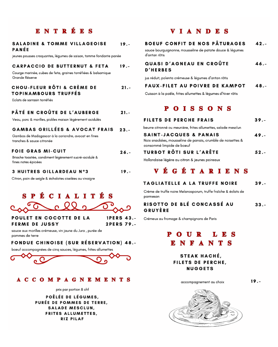 Auberge de Vandœuvres Photo Menu 1