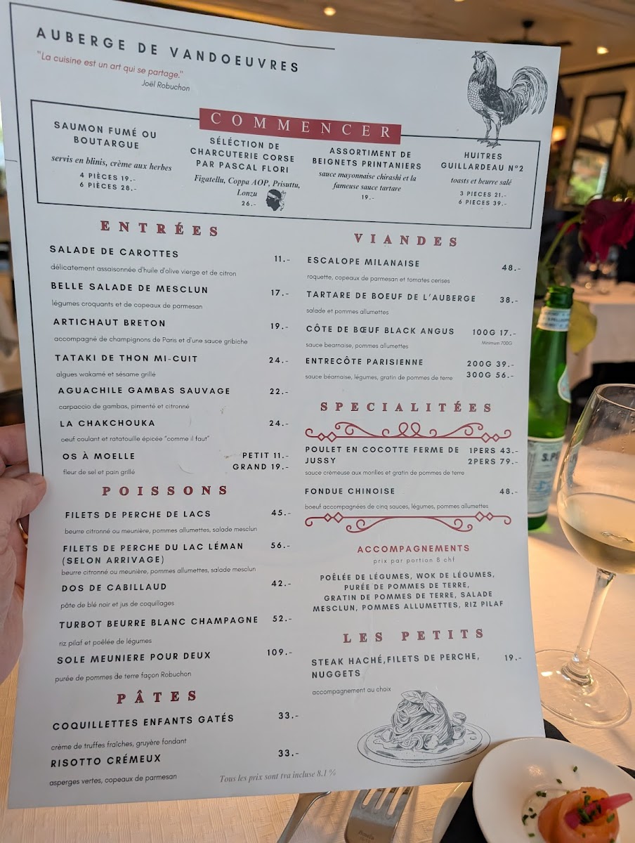 Auberge de Vandœuvres Photo Menu 5