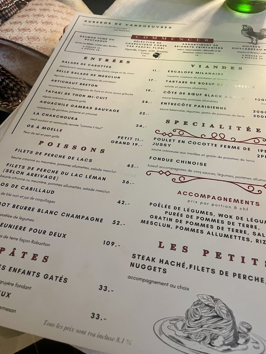 Auberge de Vandœuvres Photo Menu 6
