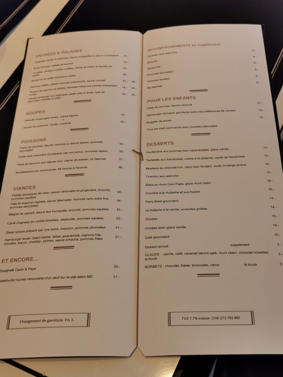 Auberge de Vandœuvres Photo Menu 8